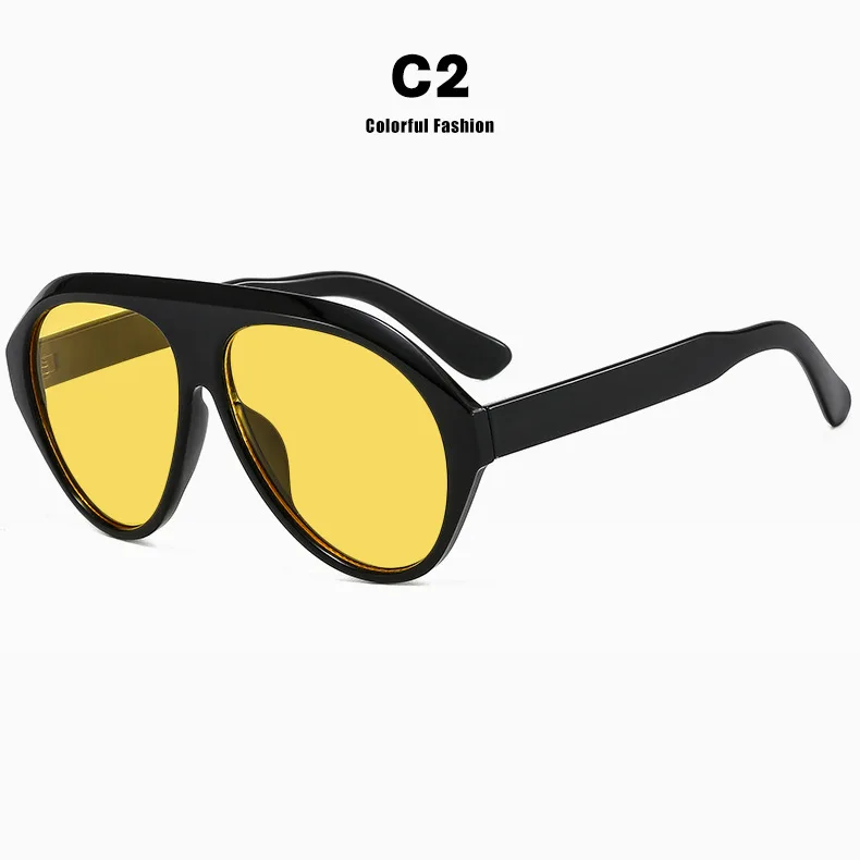 Übergroße Pilot Sonnenbrille Frau Luxus Marke Vintage Ein Stück Sonnenbrille Für Dame Beliebte Großen Rahmen Shades Brillen UV400 – Detail 6