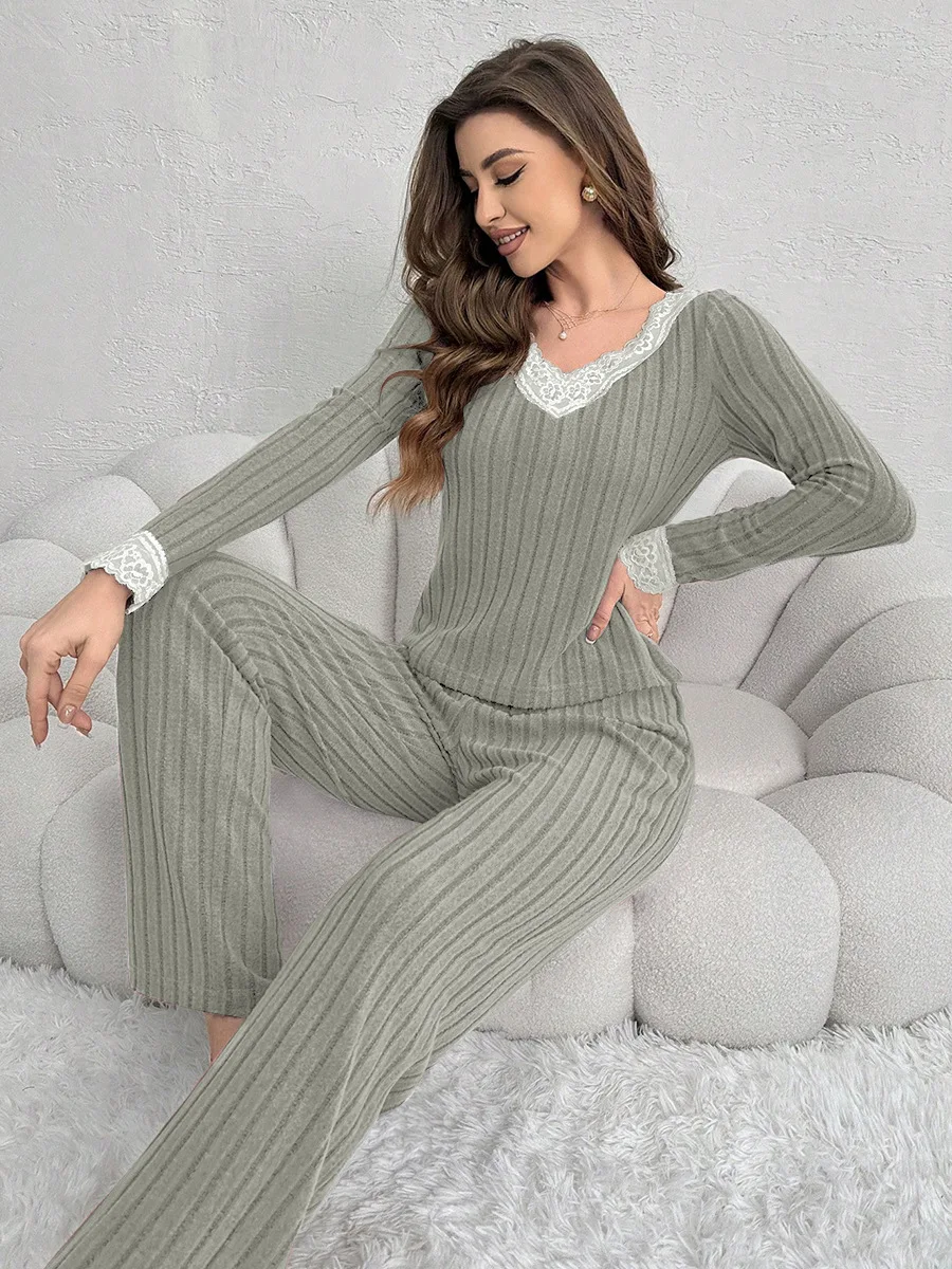 Warme Winter Nachtwäsche Pyjamas Ensembles Pyjama Femme Ensemble Hosen Sets Langarm Pyjamas für Wärme Nachtwäsche Frau frauen – Detail 15