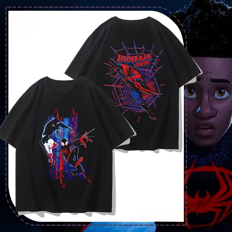 

Футболка Marvel Spider Man 4 Universe, летние хлопковые свободные мужские и женские хлопковые топы с короткими рукавами и короткими рукавами с принтом Marvel