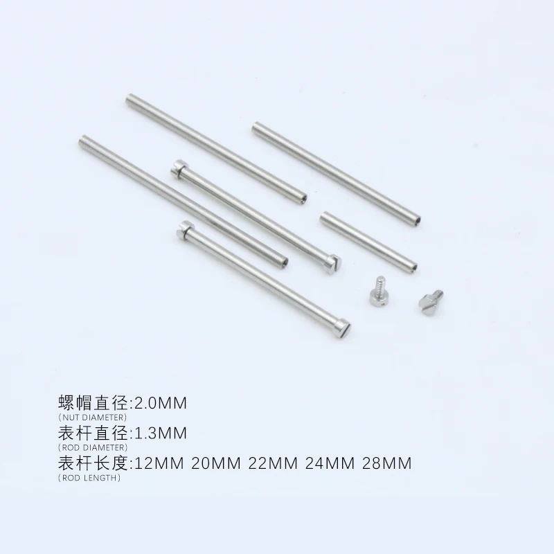 

2.0 1.0 Straight Screw Rod Watch Shaft Watch Accessory Stainless Steel Watch Rod 12mm 1.3mm Wristwatch Screw Rod