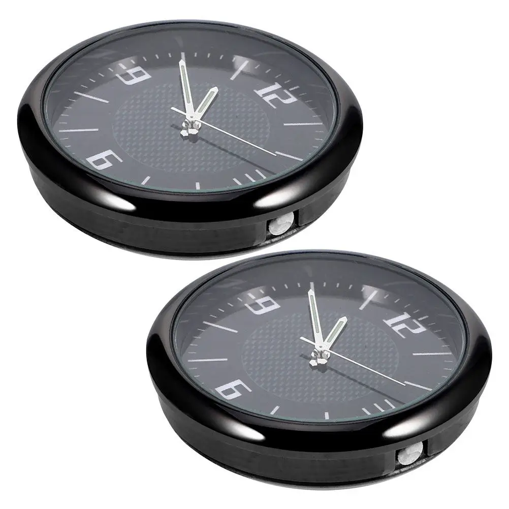 2Pcs Car Clock Stick on Dashboard Waterproof Electronic Quartz Movement Car Air Vent Decorative Watch Auto Accessories Mini