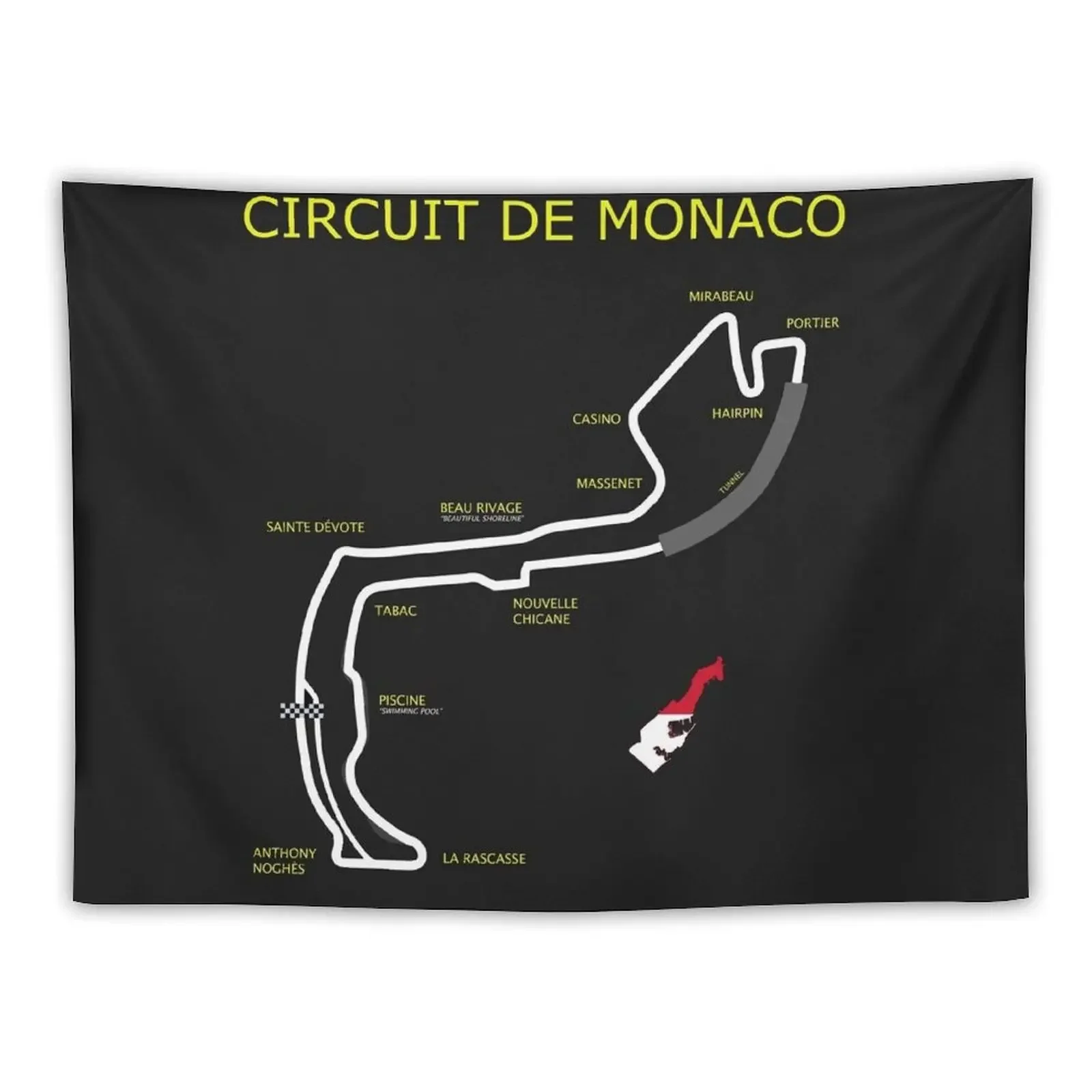 

The Circuit De Monaco Tapestry Decorations For Room Decoration For Rooms Tapestry