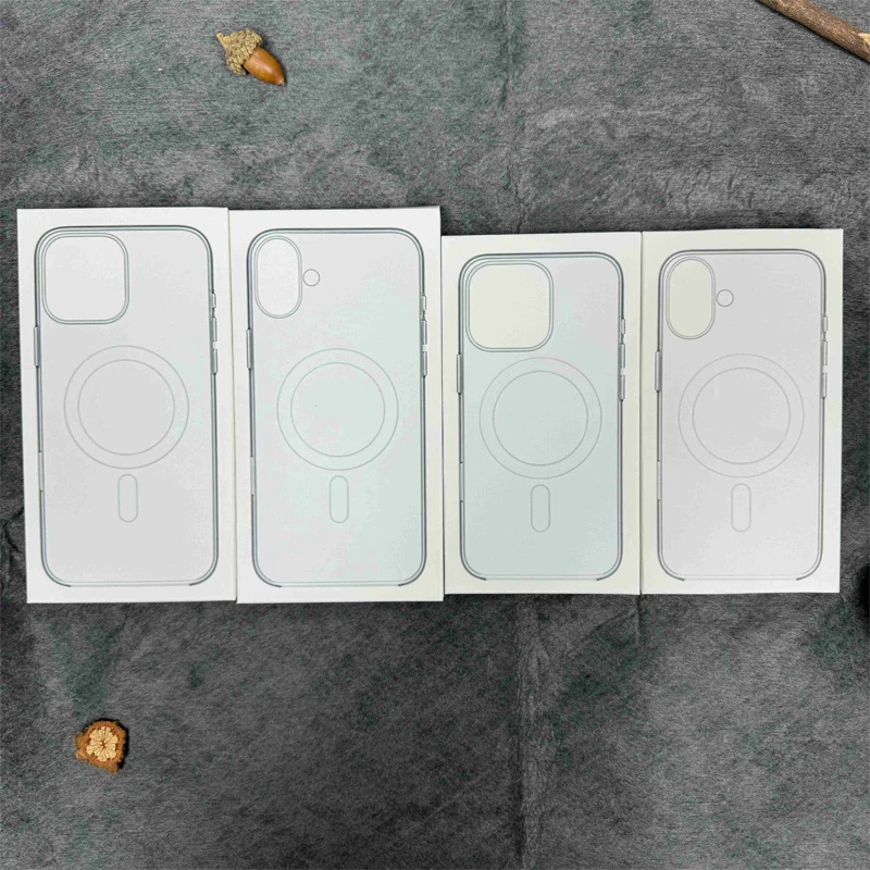 حافظة لهاتف MagSafe أصلية شفافة لهاتف آيفون 17 16 15 14 13 Pro Max Plus17 غطاء هاتف متحرك للشحن اللاسلكي