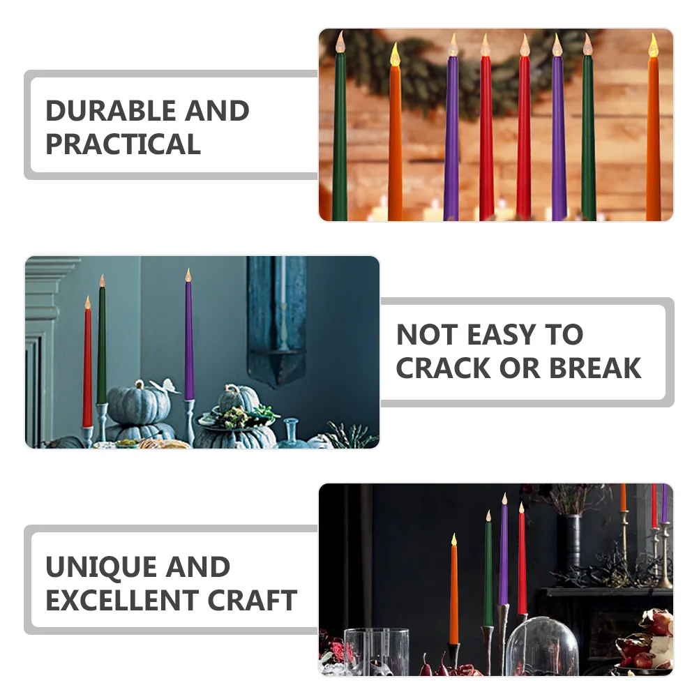 

12Pcs Electric Operated Flameless Taper Candles LED Lights for Home Party Wedding Decoration Electric Candles