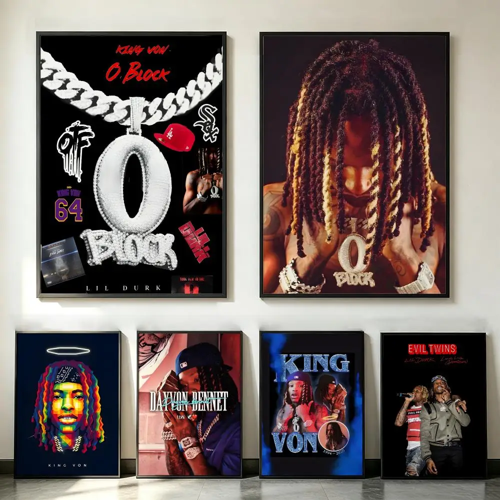 music King Von Poster Poster HD Trendy SelfAdhesive Wall Art Print For Living Room Bedroom Dorm Office Home Gift