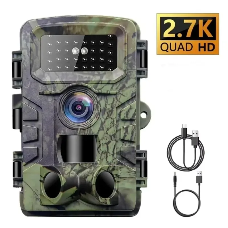 2.7K Wireless Outdoor Trail Camera with LCD Display, IP66 Waterproof, 940nm Infrared Night Vision Hunting Camera
