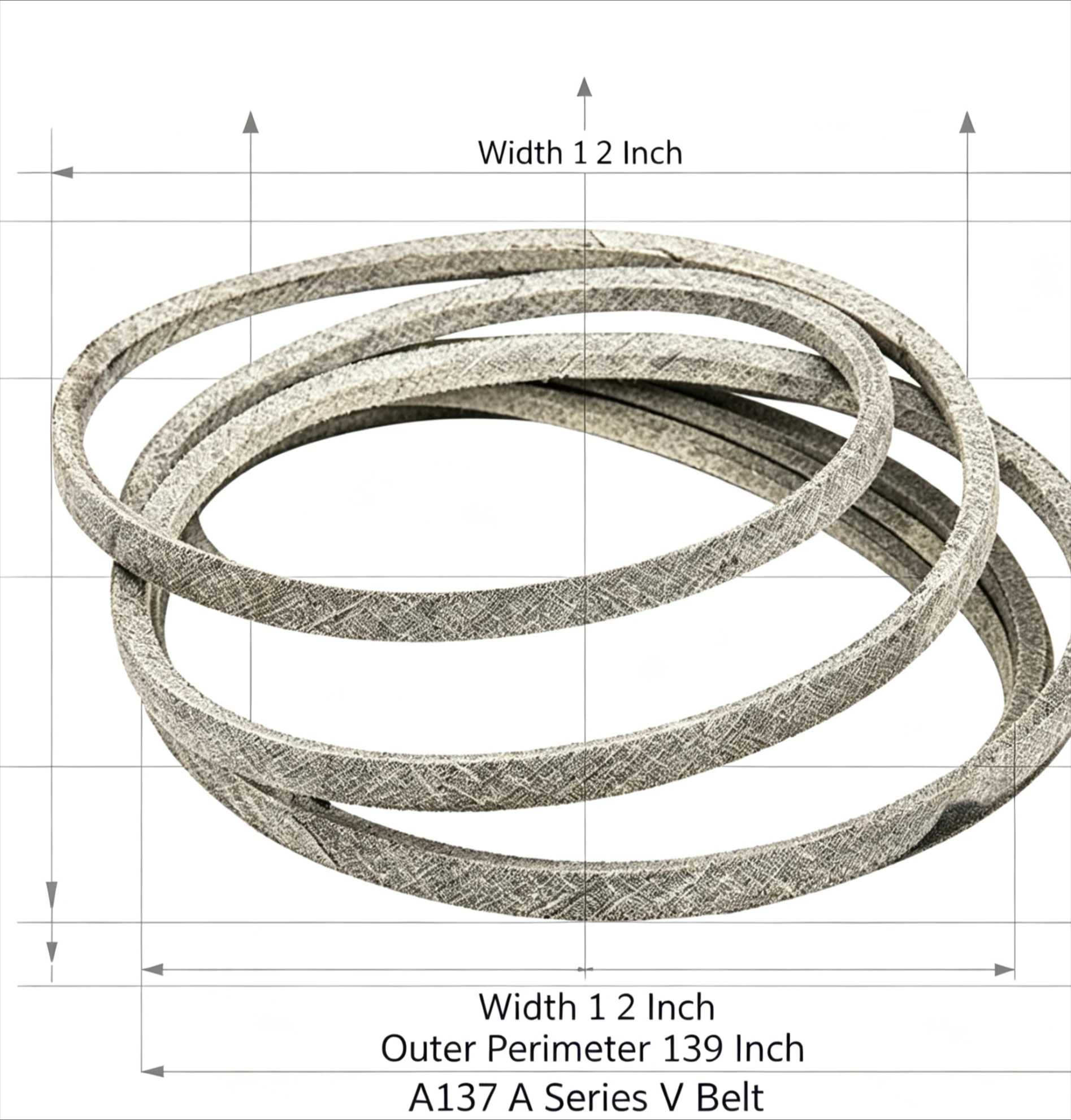 1PCS 1 2 x 139 Replacement V Belt Aramid Cord Reinforced Lawn Mower Belt for John Deere L120 L130 Riding Mower A137