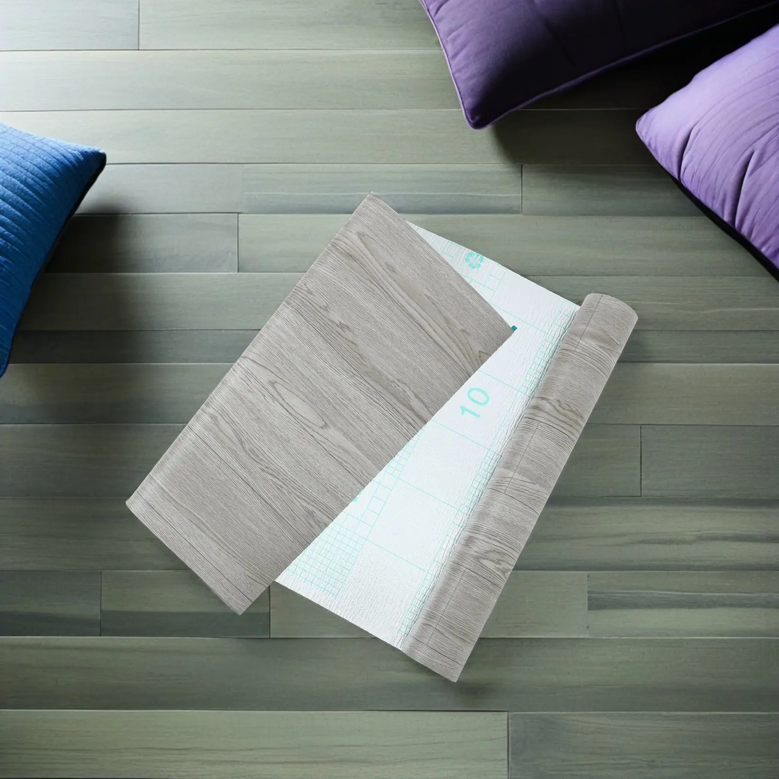 1 Roll Waterproof Self Adhesive Floor Sticker Peel and Stick PVC Flooring Roll Marble Pattern Floor Tiles for Kitchen Bathroom