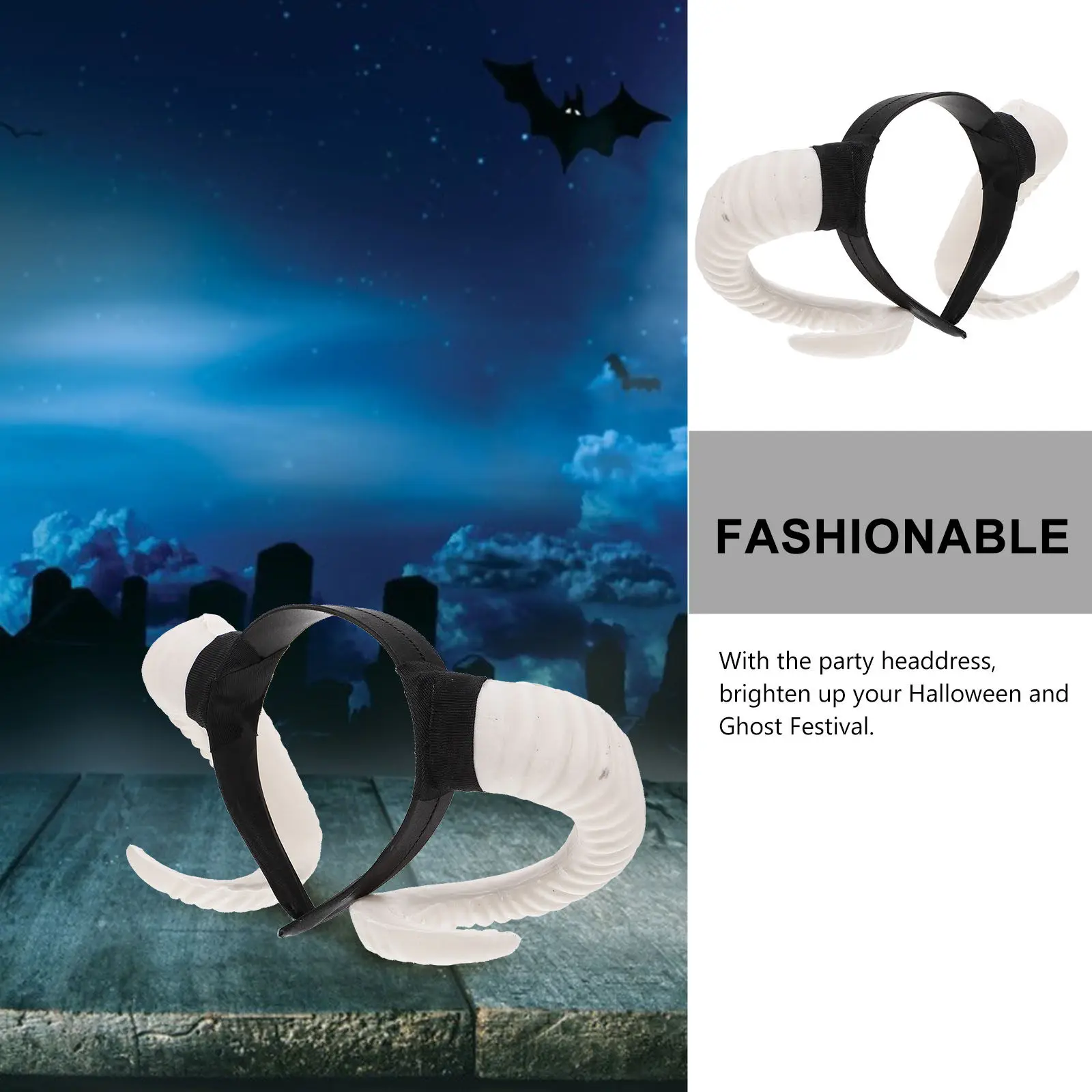 

1 шт. светящаяся повязка на голову в виде рогов овцы для Хэллоуина, праздничный ободок для волос, забавный головной убор для фестиваля призраков, креативная светящаяся повязка для волос для всех