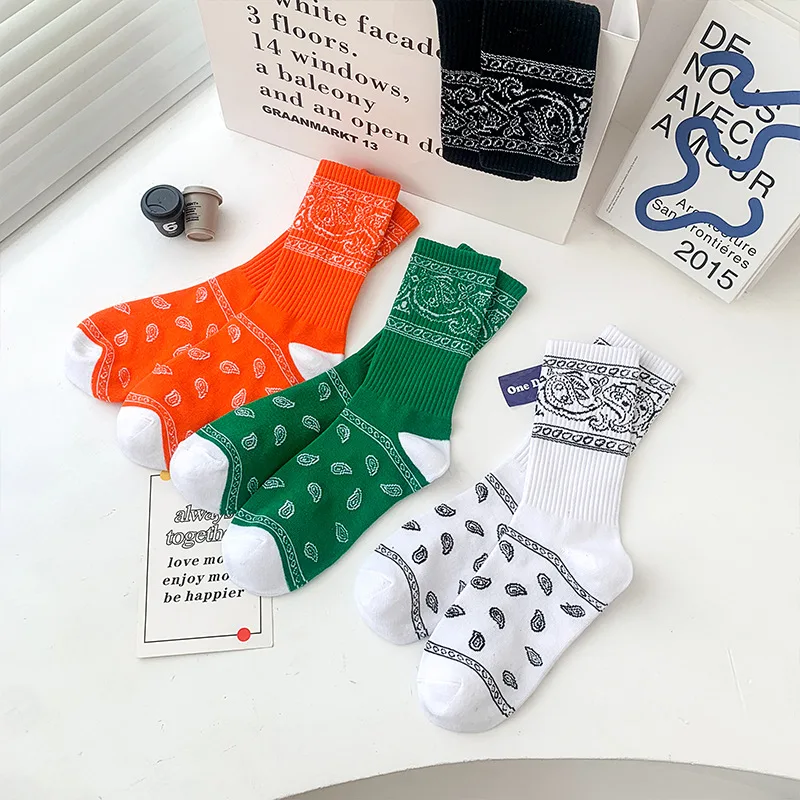3 paare/schachtel Herren Socken grün trend ige Cashew blüte Hip Hop Dunk Bandanas lustige Socke Frauen Baumwolle af1 Kollokation 350 Geschenke – Detail 10