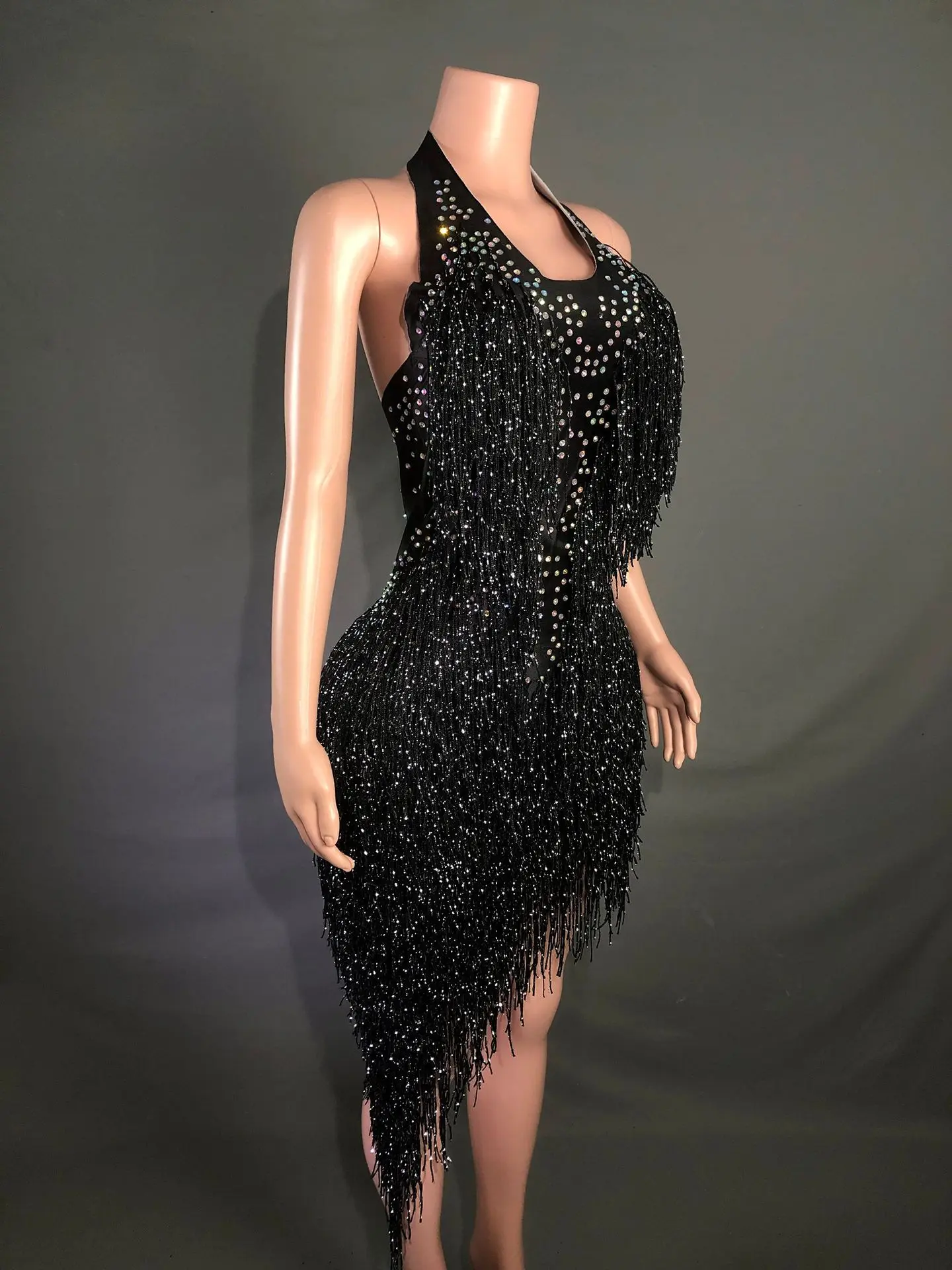 Hot-selling Zangeres Gastheer Stadium Jurk Strakke Sexy Jarretel Borst-gewikkeld Jumpsuit Abendkleider Luxus Vestido Festa Luxuoso