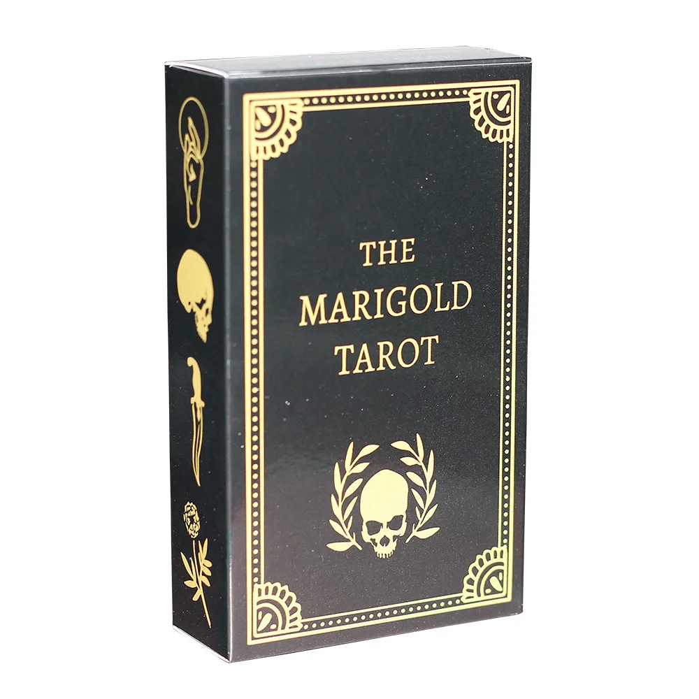 12*7cm Augury The Marigold Tarot Tablecloth 2023 New Cards Deck Prediction Skull Black Horror Waite Tarot Cards