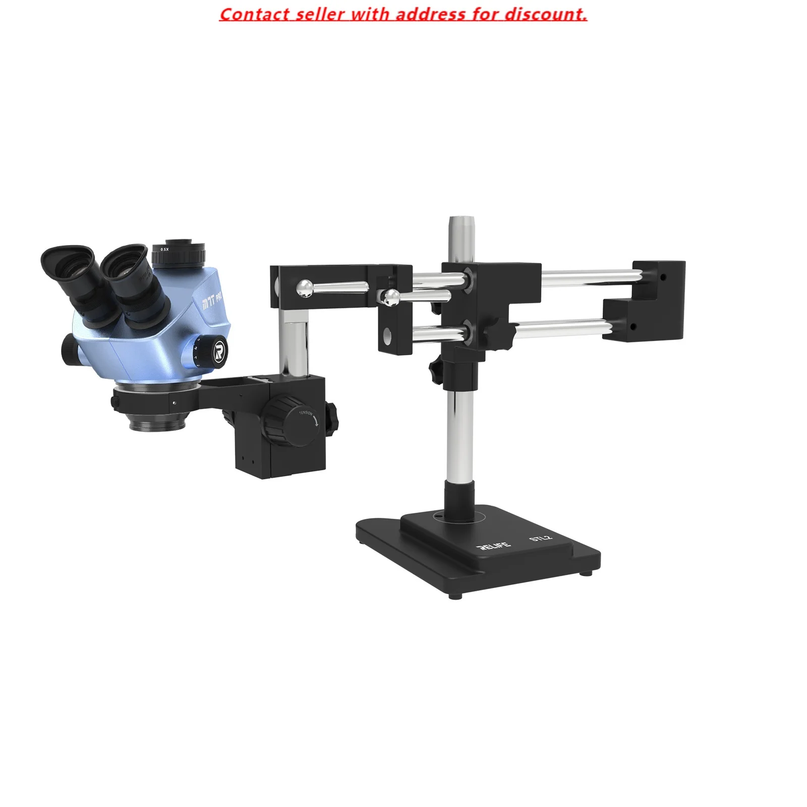 

RELIFE RL-M7T Pro-STL2 Trinocular HD Stereo Microscope+RL-033M Light Source+0.5CTV Adapter+M-17 Touch Control 4K HD Camera