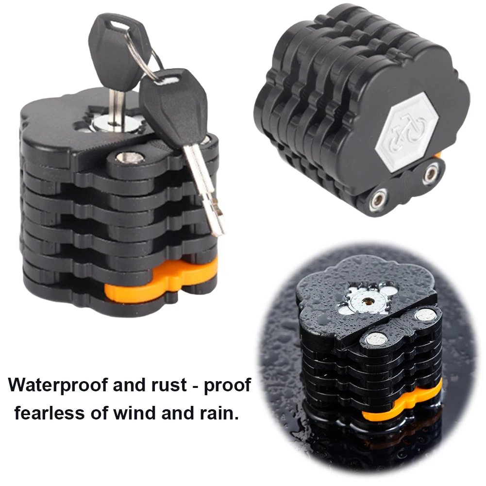 AliExpress alloet Folding Bike Chain Lock Waterproof Bicycle Foldable Lock Anti-Theft Security Bicycle Chain Lock for Bicycle Accessories