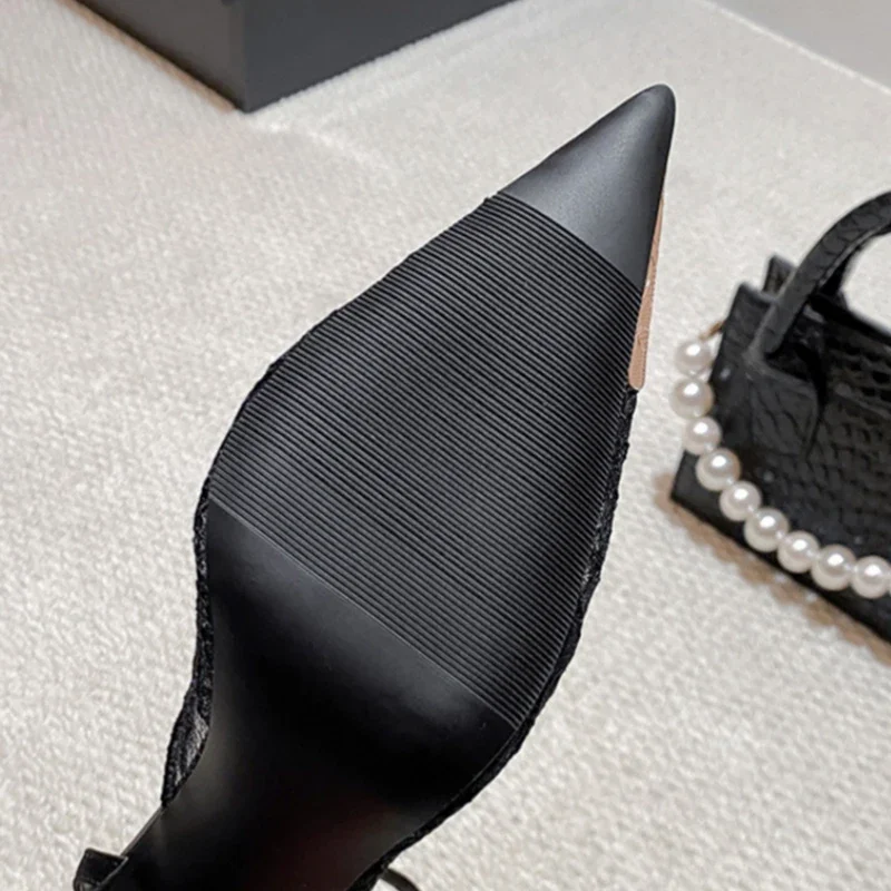 Französische sexy Spitzen-Mesh-High-Heels mit spitzer Zehenpartie, Knöchelriemen-Stilettos, atmungsaktive Damenschuhe für Party, Club, Hochzeit, Übergrößen – Detail 3