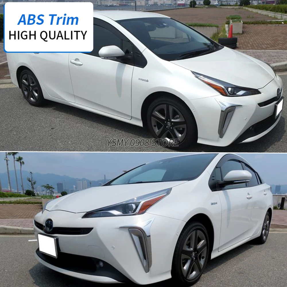 

2PCS Front FogLight Lamp Eyelid Cover Trim For Toyota Prius 2019 2020 ABS Chrome Car Chromium Styling High Quality Accessories