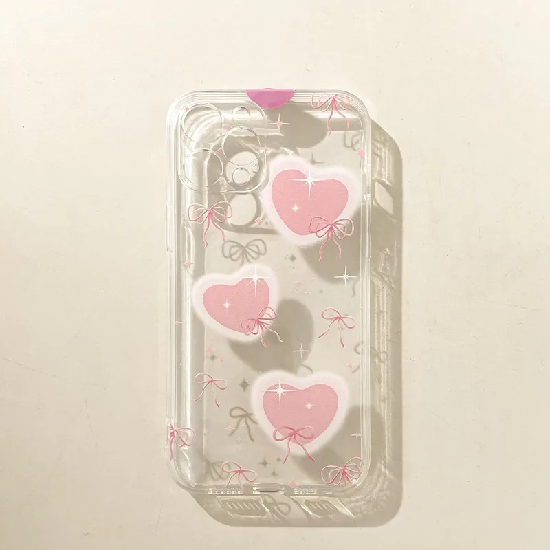 Sweet love 16 for iphone15promax Apple 13 mobile phone case 14promax new 12 sets 11 transparent silicone anti-drop