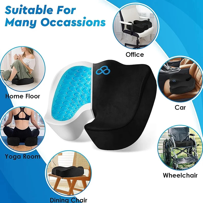 

Gel Cushion Non-slip Car Cushion Office Chair Memory Foam Cushion Coccyx Seat Cushion Memory Foam U-Shaped Pillow Seat