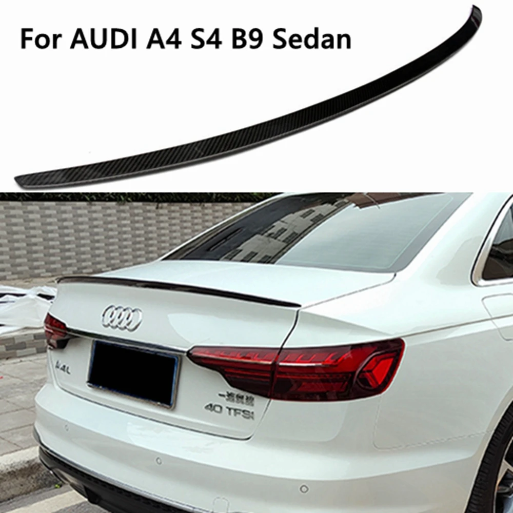 

For AUDI A4 S4 B9 Sedan S Style Carbon fiber Rear Spoiler Trunk wing 2017-2019 FRP Forged carbon