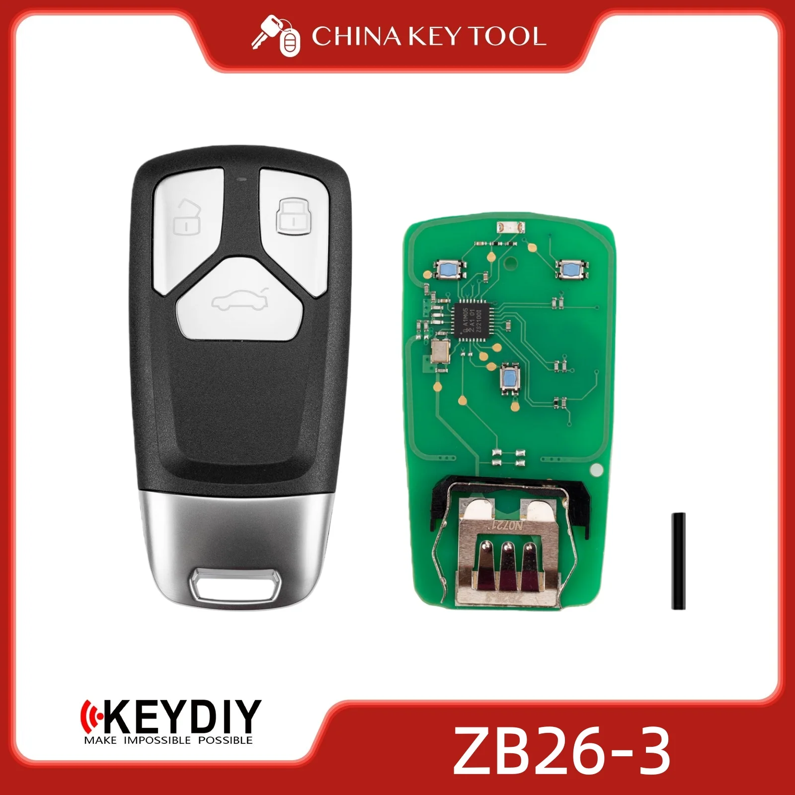 

KEYDIY KD ZB26-3 Универсальный интеллектуальный дистанционный ключ с 3 кнопками, совместимый с аудио типа