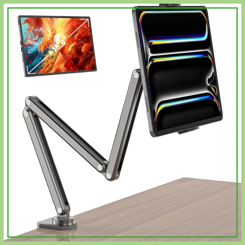 

Foldable Aluminum Tablet Stand for Desk, Compatible with iPad 10/9th, iPad 13/12.9/11" Pro/Air, Samsung Galaxy Tab & More 7-15.6" Devices