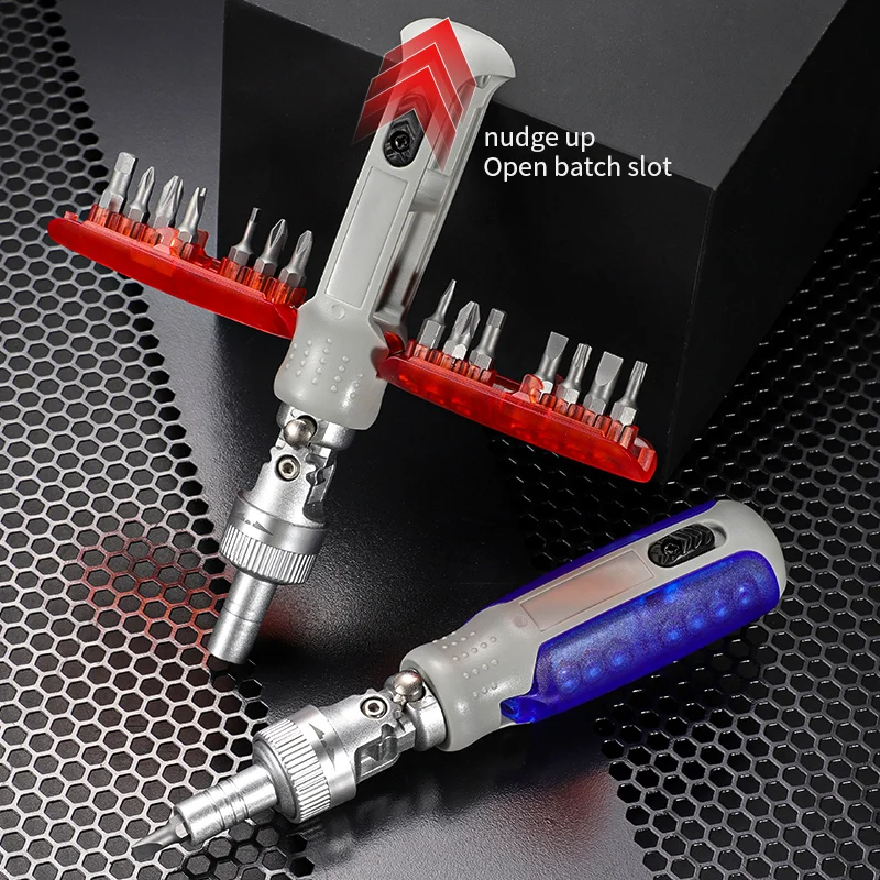 14 In 1 Ratcheting Multitool Screwdriver Multi-functional Magnetic Screwdriver Professional Angle Screwdriver Repair Tool