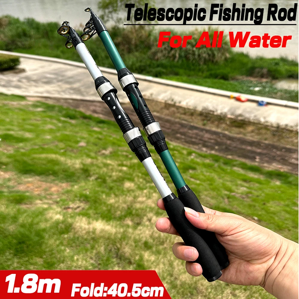 

Карбоновая короткая морская рыболовная удочка Ghotda 1,8 м, складной спиннинг 40,5 см, телескопическая 6-секционная удочка для приманки, снасти для ловли форели и карпа