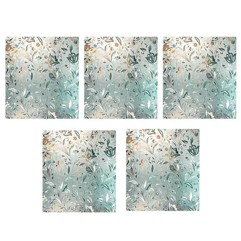 B03C-5X 3D Rainbow Window Film Stained Glass Vinyl Static Non Adhesive Film Opaque Privacy Protective Tint -45X100cm