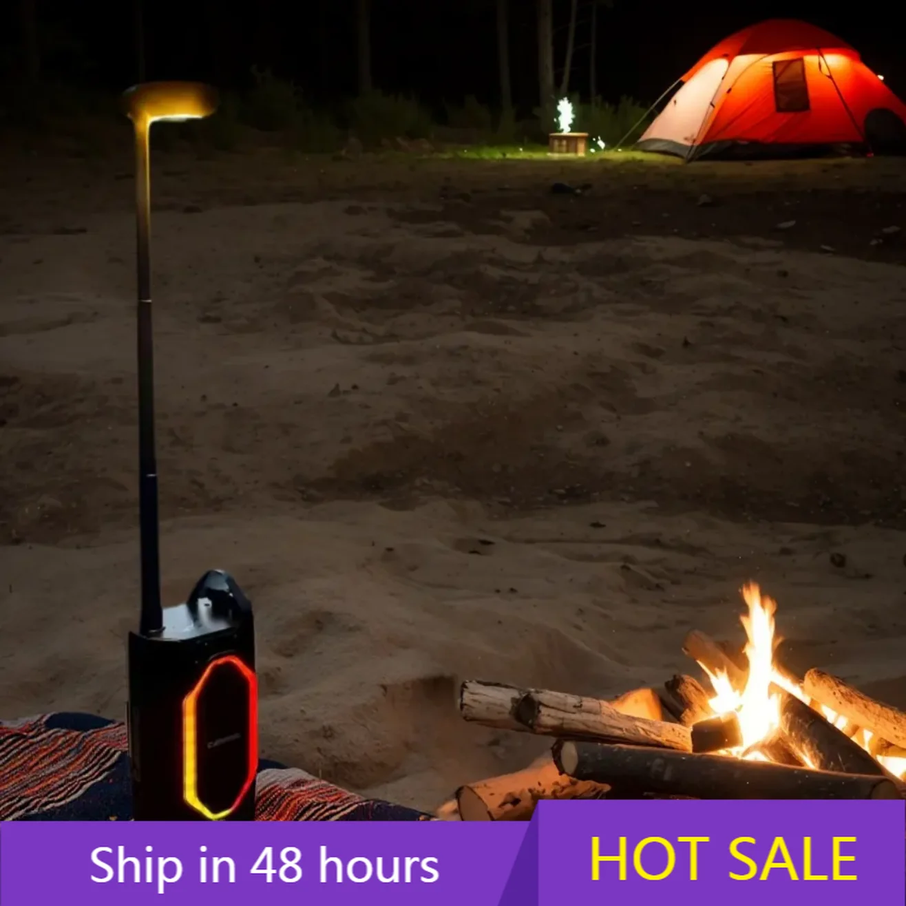 

POWER LEAP LED Camping Light with Bluetooth 5.4 Speaker Dual Channel Diaphragm with Extendable Rod for Hunting Camping Hiking