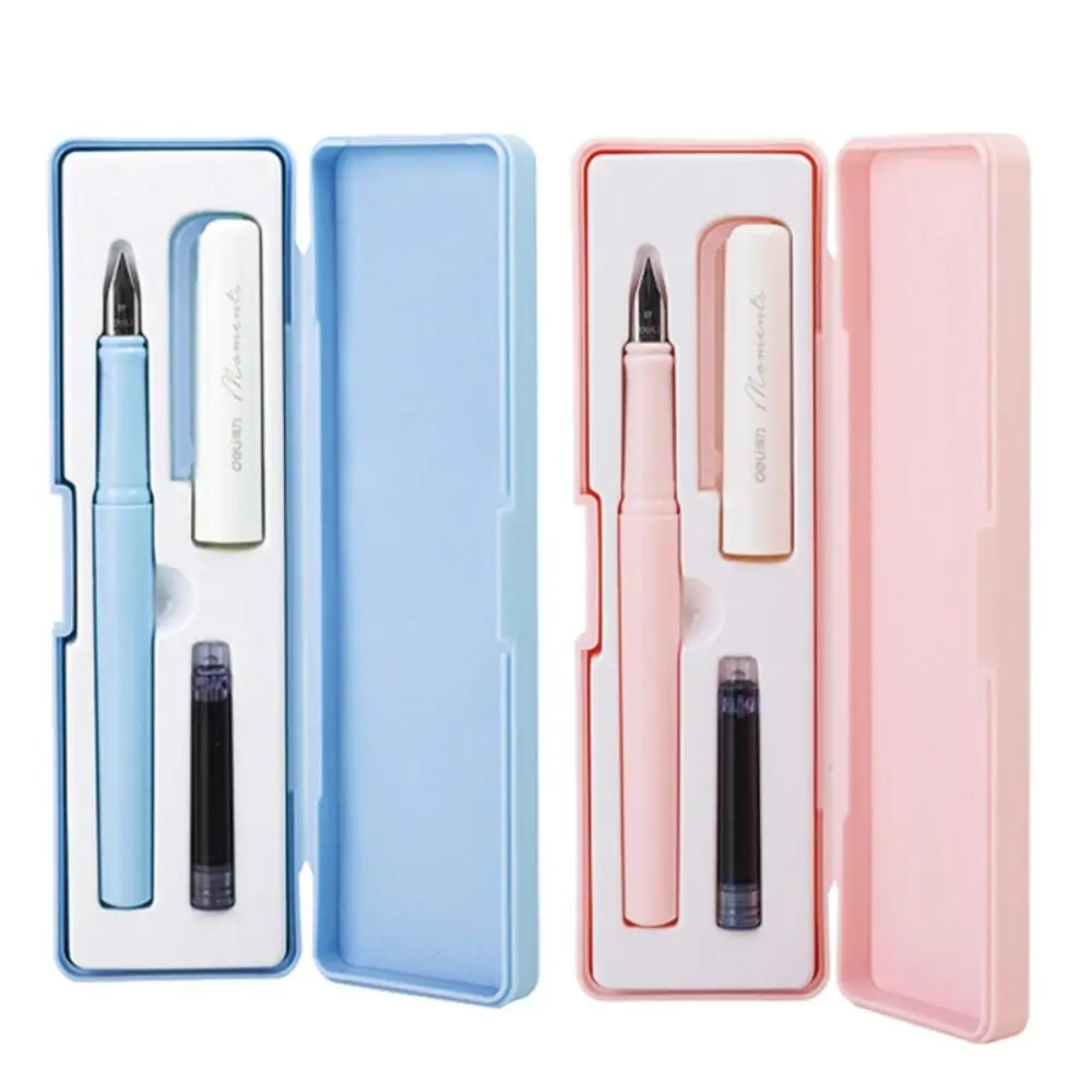 

4 Color Smoothly Writing Boxed Fountain Pen Set EF Pen Head Replaceable Ink Signature Pen 0.3-0.45mm Calligraphy Pen Set Office