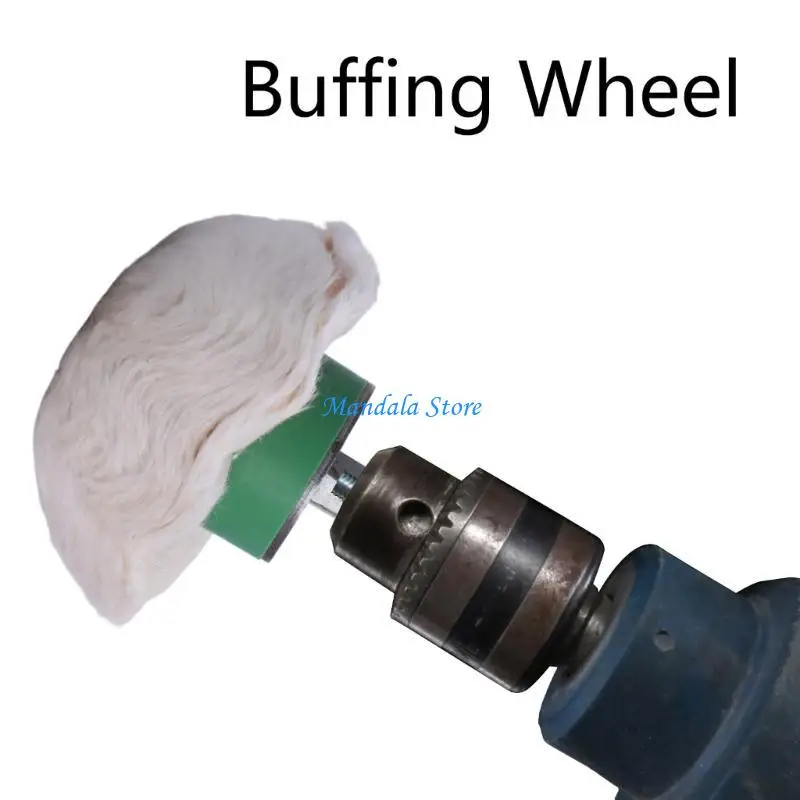 U2JC New 3'' Cotton Dome Polishing Buffing Wheel Polish Drill 1/4'' Shank Brush