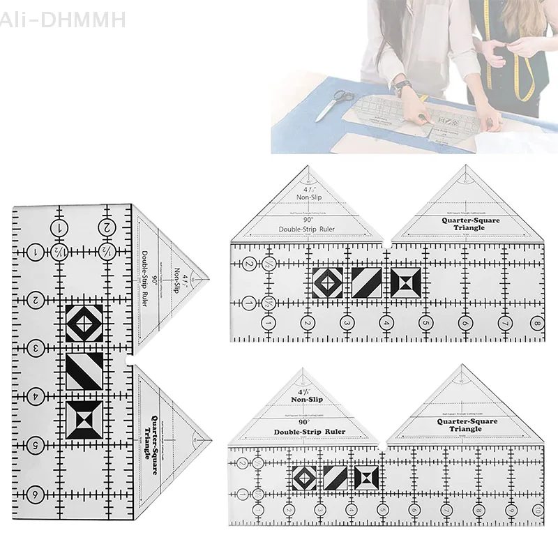 Akrilik Kapitone Cetvel DIY Dikiş Cetveli Çok Fonksiyonlu 90 Derece Çift Şerit kaymaz Kapitone Cetvel Şablon Giyim Tasarımı