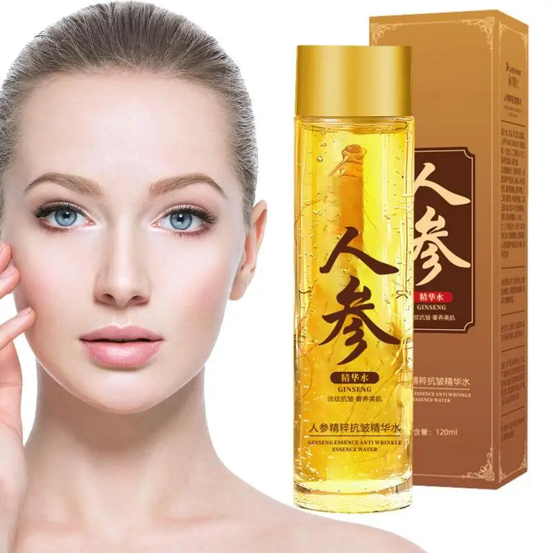 

Ginseng Essence Water 120ml Facial Firming Hydrating toner Essence Reduce fine lines dark spots ginseng extract Essence