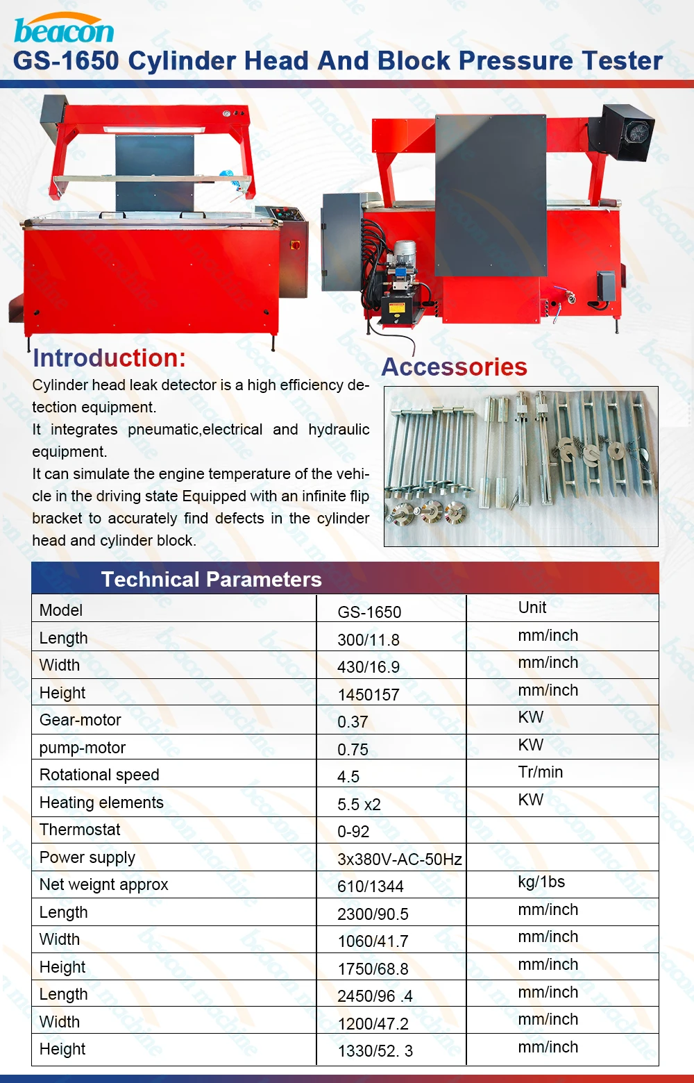 GS-1650 Car Engine Cylinder Head and Block Pressure Tester Machine
