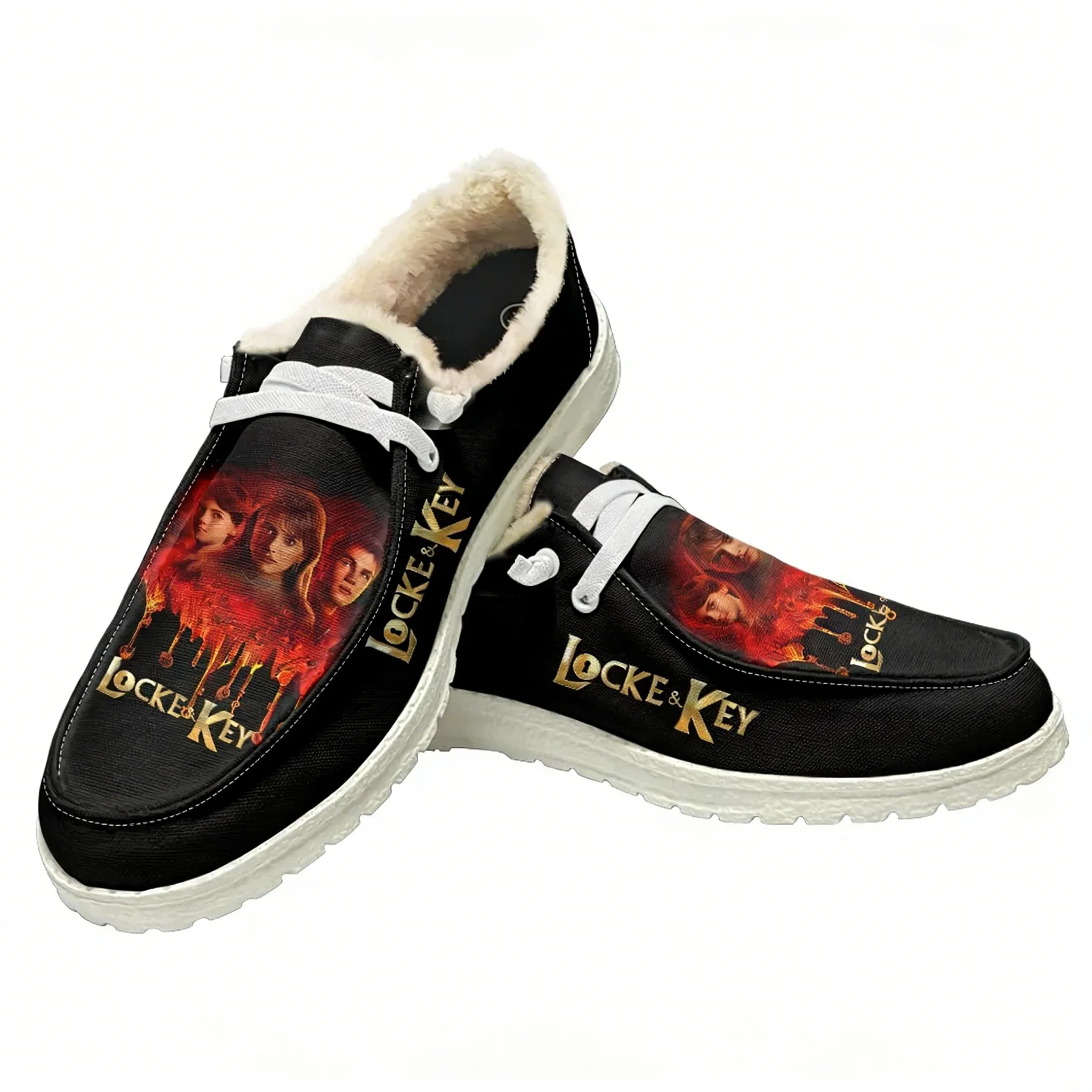 

Locke & Key Plush Flat Shoe Mens Womens Teenager Warm Shoe Indoor Outdoor High Quality Fashion Lightweight Shoes Custom Footwear