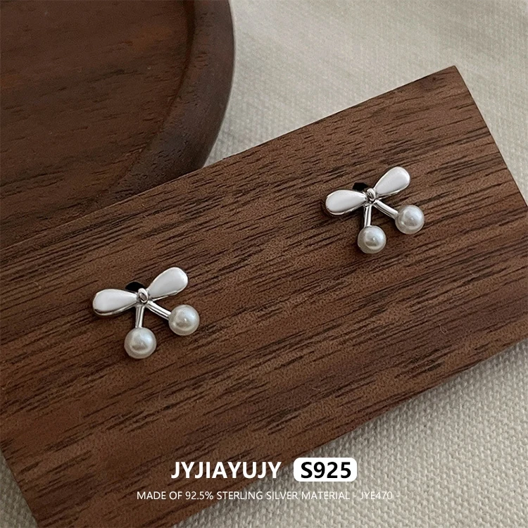 

JYJIAYUJY 100% цельно оригинальные серьги-гвоздики из стерлингового серебра S925, в наличии, модные ювелирные изделия с вишневым жемчугом, подарок на каждый день JYE470