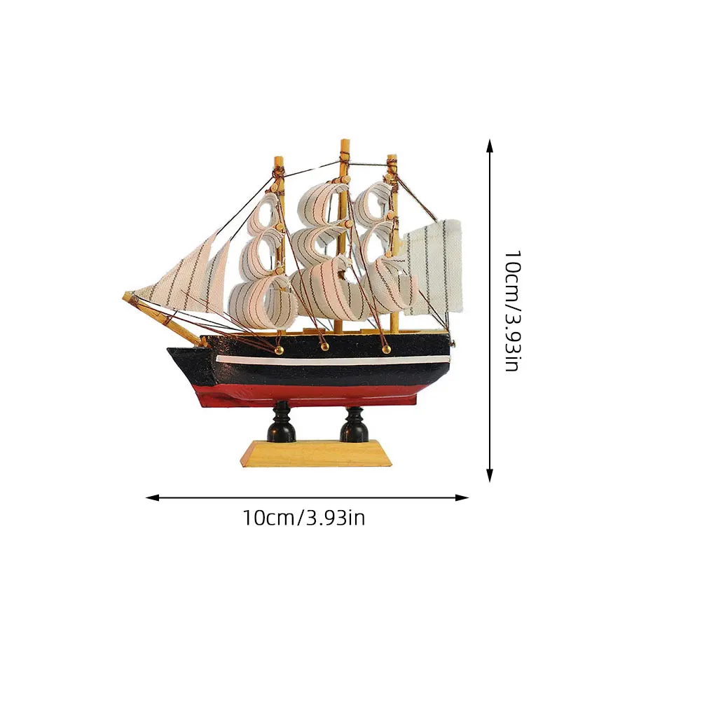 Wooden Sailboat Model Sailboat Decor Creative Ship Miniature Statue Figurine Home Decor Wooden Pirate Ship Model nament Sailing