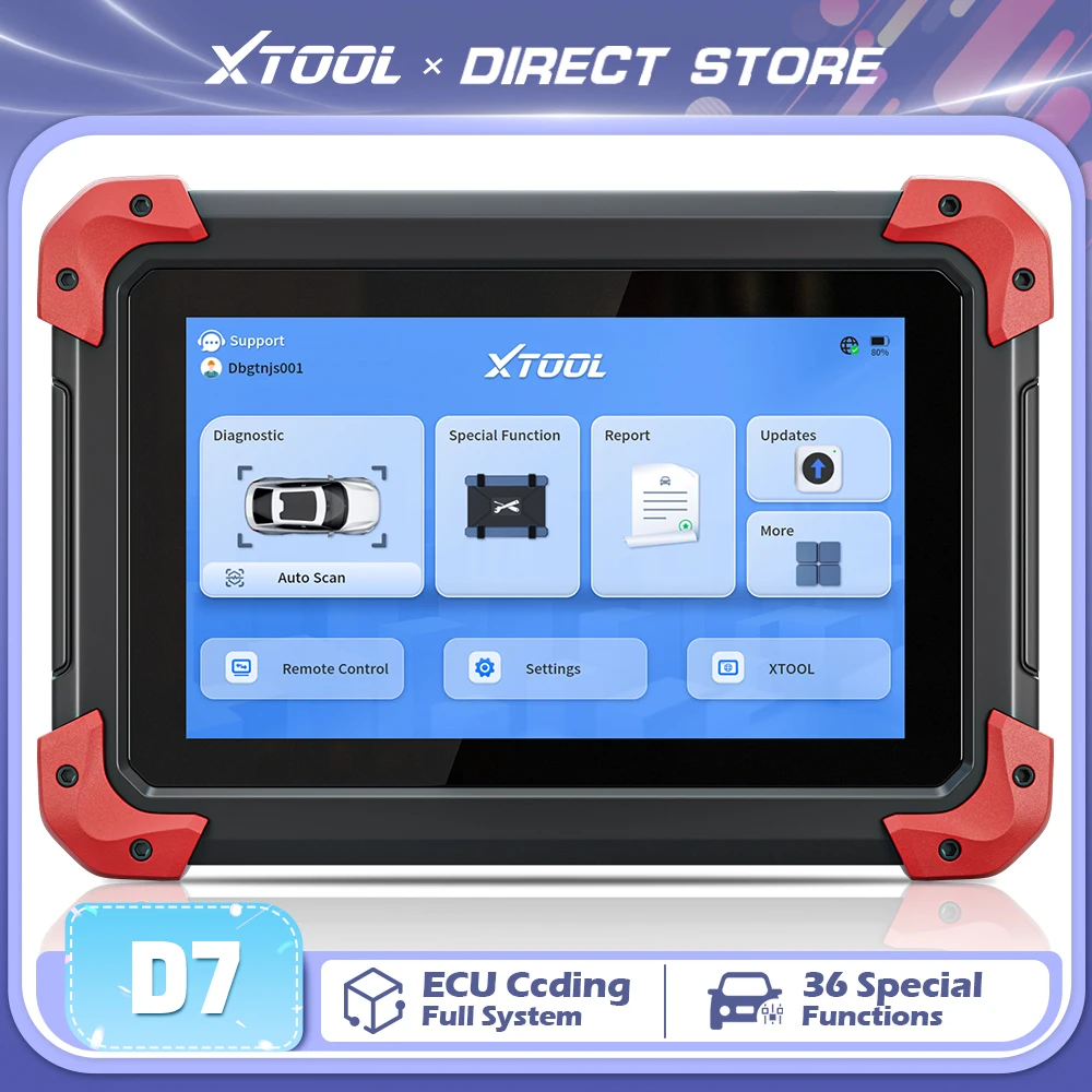 XTOOL D7 Key Programmer OBD2 Car Diagnostic Tools Scanner ALL System TPMS Reset Active Tests ECU Code Reader OBD2 Scanner CAN FD