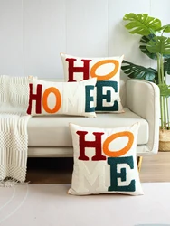 1pc, Solid Color Simple Letter High-end Towel Embroidery Decorative Pillow Cover Cushion Cover Cushion Cover