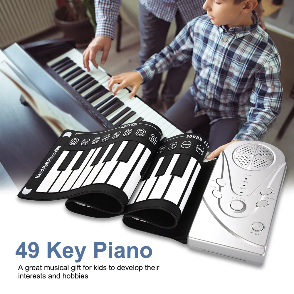 

49 Keys Silicone Portable Foldable Electronic Piano toy for kids keyboard musical instrument for kids gift