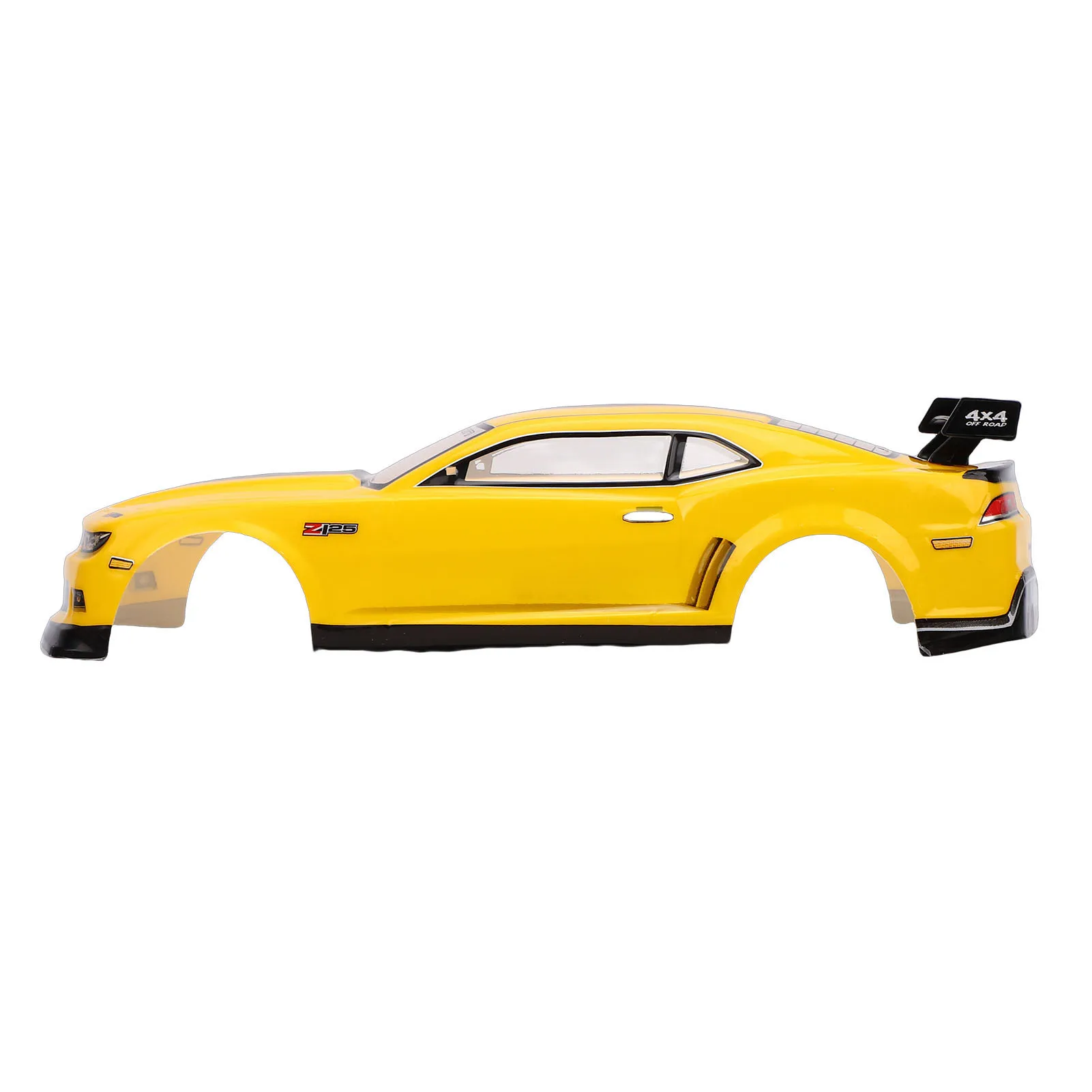1/10 Scale RC Car Body Shell Remote Control Car Frame and Rear Wing for 26cm Wheelbase Racing Cars Yellow Black