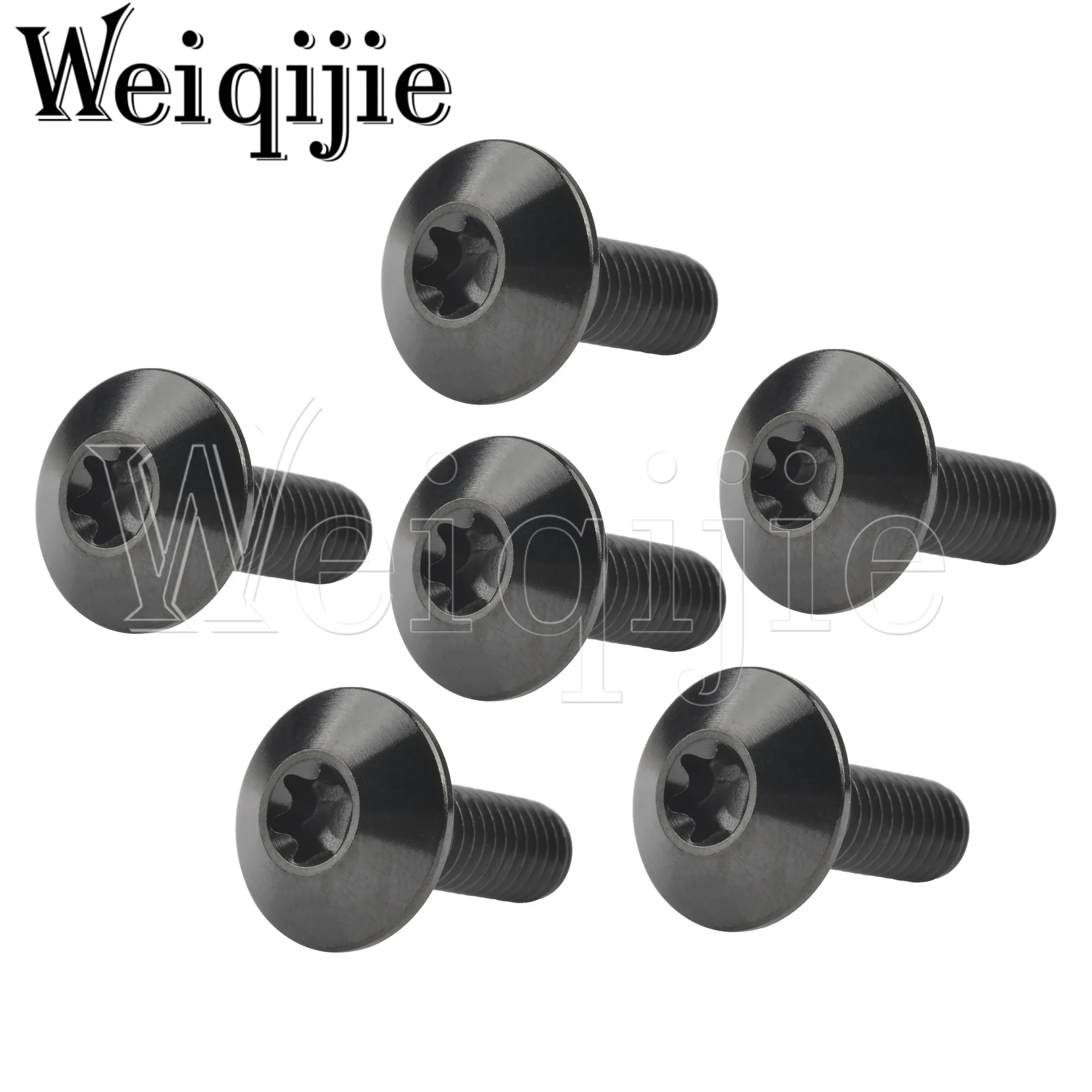 Weiqijie 6 Stück Titan-Bolzen M5 x 12/15/20/25 mm M6 x 12/15/20 mm Torx-Kopfschraube für Fahrradzubehör-Befestigungselemente