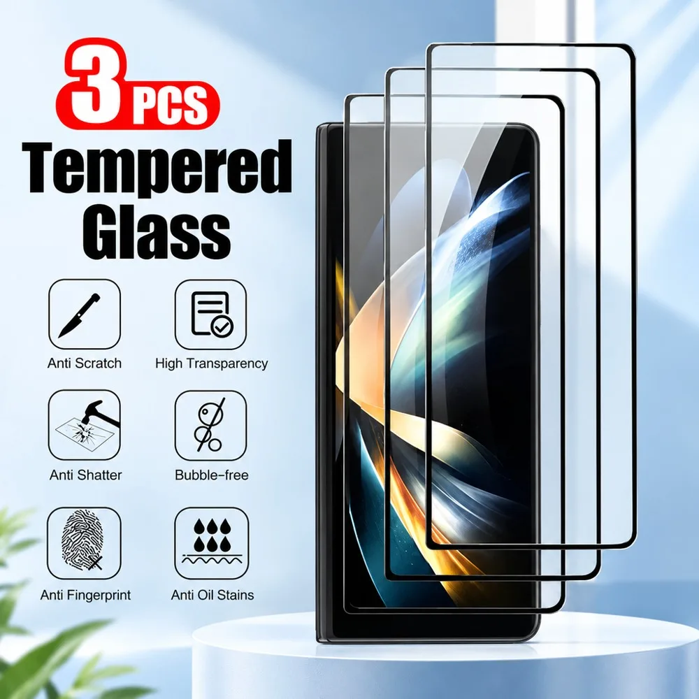 3 Stück Displayschutzfolie für Samsung Galaxy Z Fold 8, Fold7, Fold5, gehärtetes Glas für Samsung Galaxy Z Fold6, Fold4, HD, kratzfest.