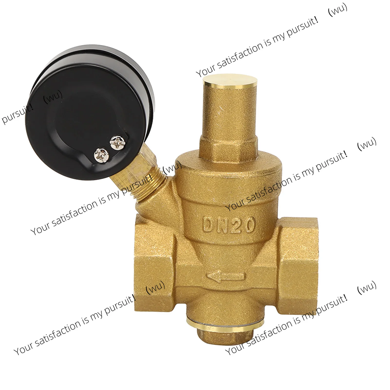 Water Pressure Regulator Brass Pressure Regulator DN20 Brass Adjustable Water Pressure Regulator Reducer with Gauge Meter
