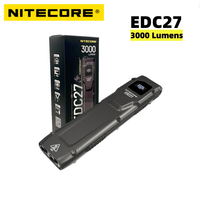 NITECORE EDC27 Flashlight 3000Lumens USB-C Rechargeable Tactical OLED real-time Mini Torch Keychain Light EDC Built in Battery