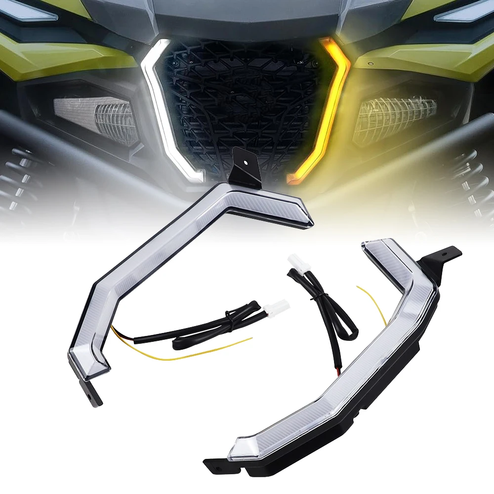 Front Grill Accent Fang Lights LED Grille Lights with Turn Signals for Yamaha Wolverine RMAX2 RMAX4 1000 2021-2025 Accessories