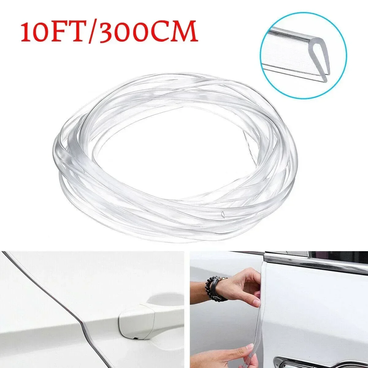 10ft Clear Strip Car Door Edge Trim Molding Rubber Guard Scratch Protector Decor Scratch Protector Auto Door Styling Mouldings