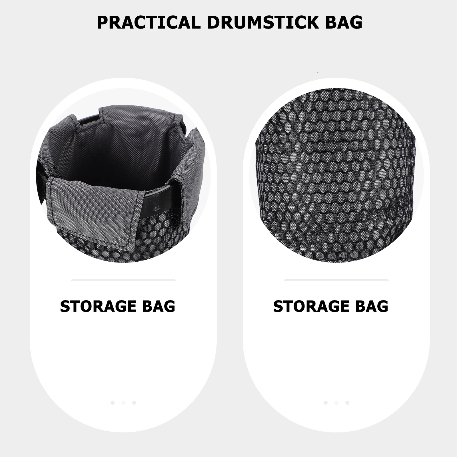 

Drumsticks Bag Carrying Practical Storage Percussion Accessory Grey Professional