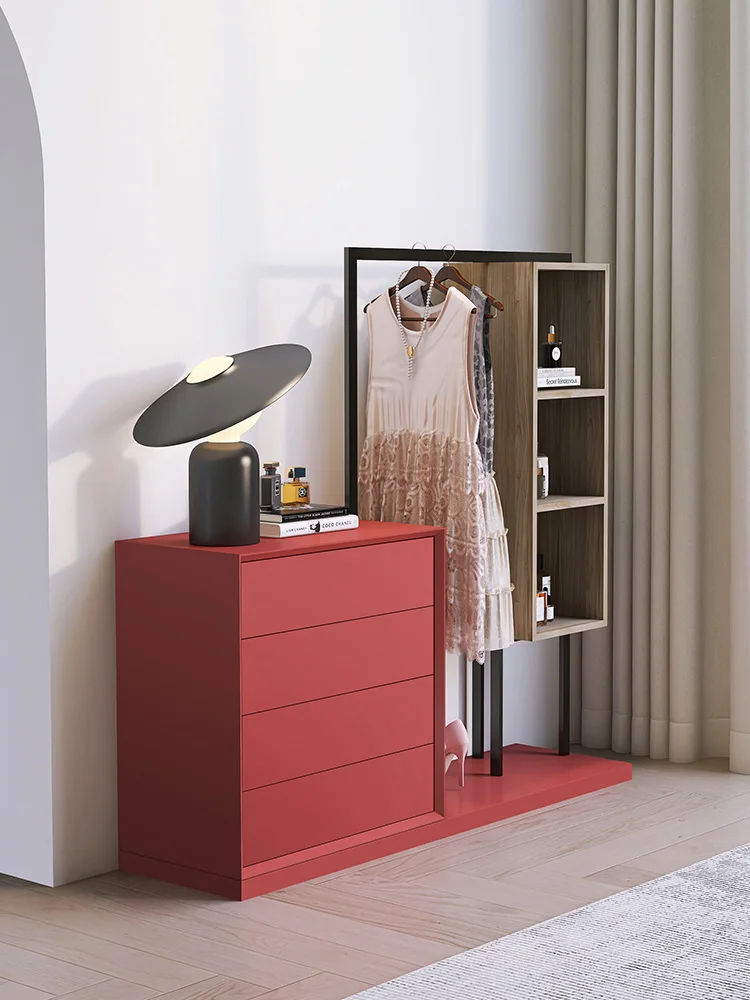 

Minimalist Chest of Drawers Coat Rack Tailstock Storage Cabinet Nordic Combination Bedroom Floor Clothes Rack