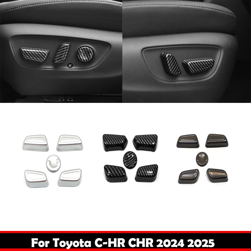 

ABAIWAI 3D Strips For Toyota Chr C-hr 2024 2025 Abs Car Styling Detector Seat Adjustment Knob Button Switch S Trim 5pcs